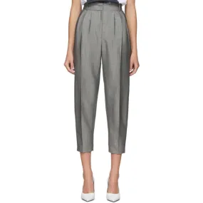 Alexander McQueen Grey Pleated Peg Trousers