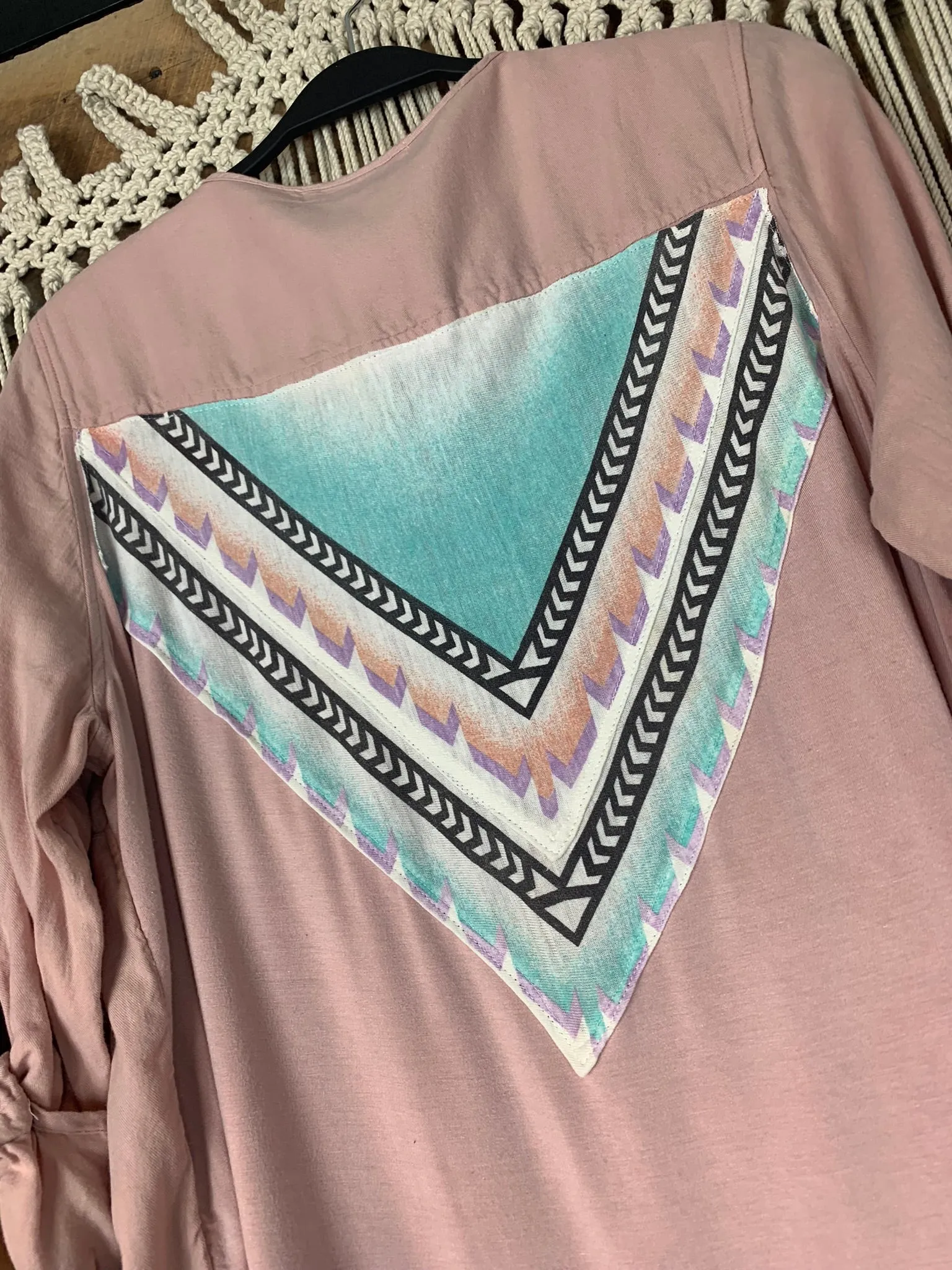 Aztec Blush Button Up - Plus
