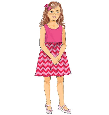 B6202 Children's/Girls' Dress and Culottes