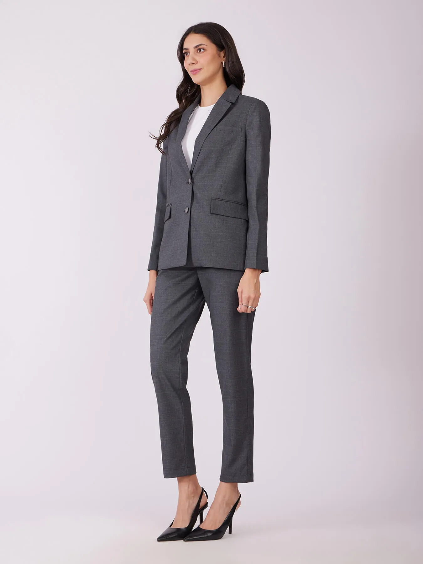 Blazer And Trousers Co-ord Set - Grey