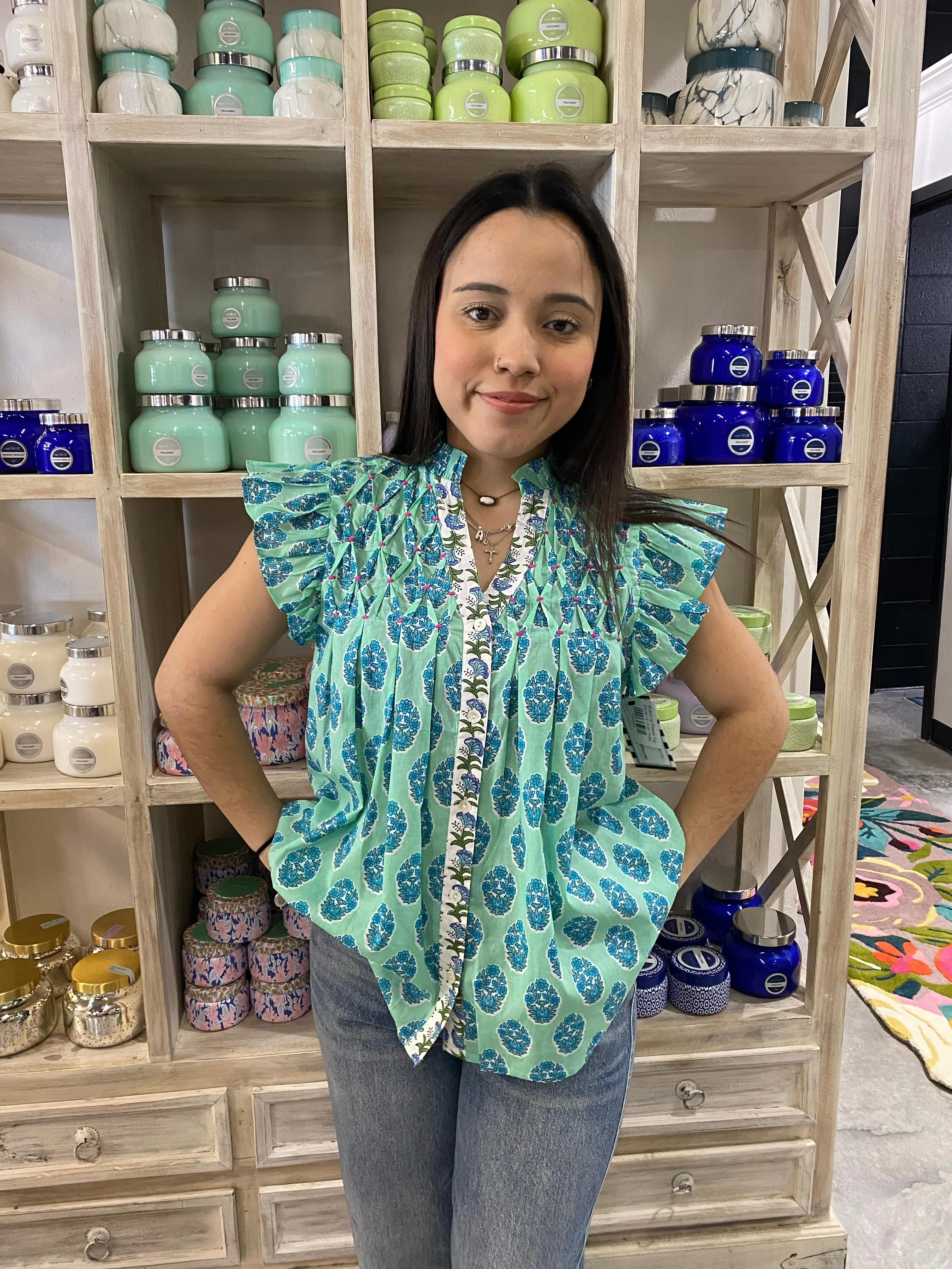 Button up Flower Top