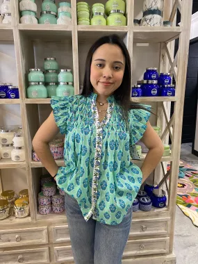Button up Flower Top