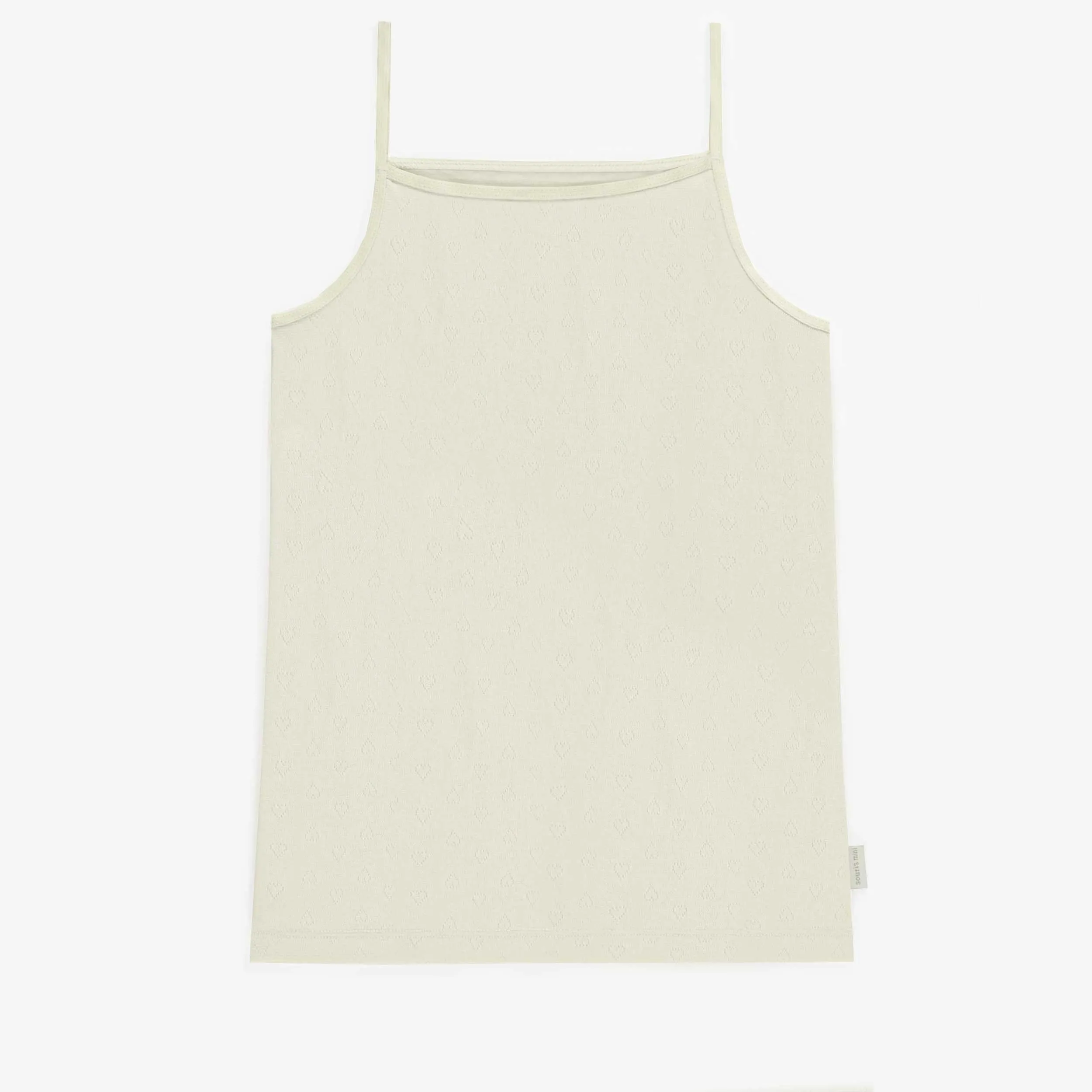 Camisole crème avec petits coeurs en jersey, enfant || Cream camisole with little hearts in jersey, child