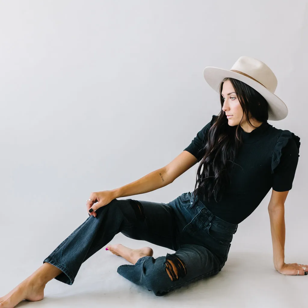 Cobain High Rise Boyfriend Jeans by KanCan in Black