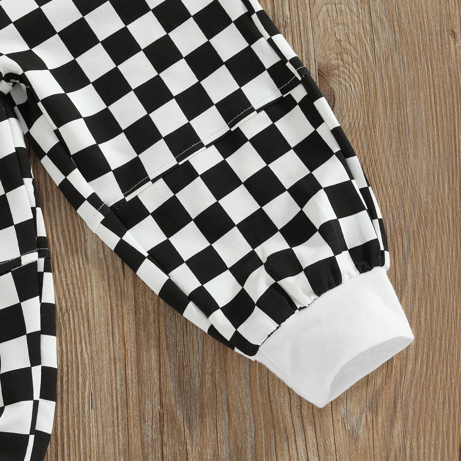Cool Plaid Checker Pattern Elastic Waist Trousers, 18m-5T