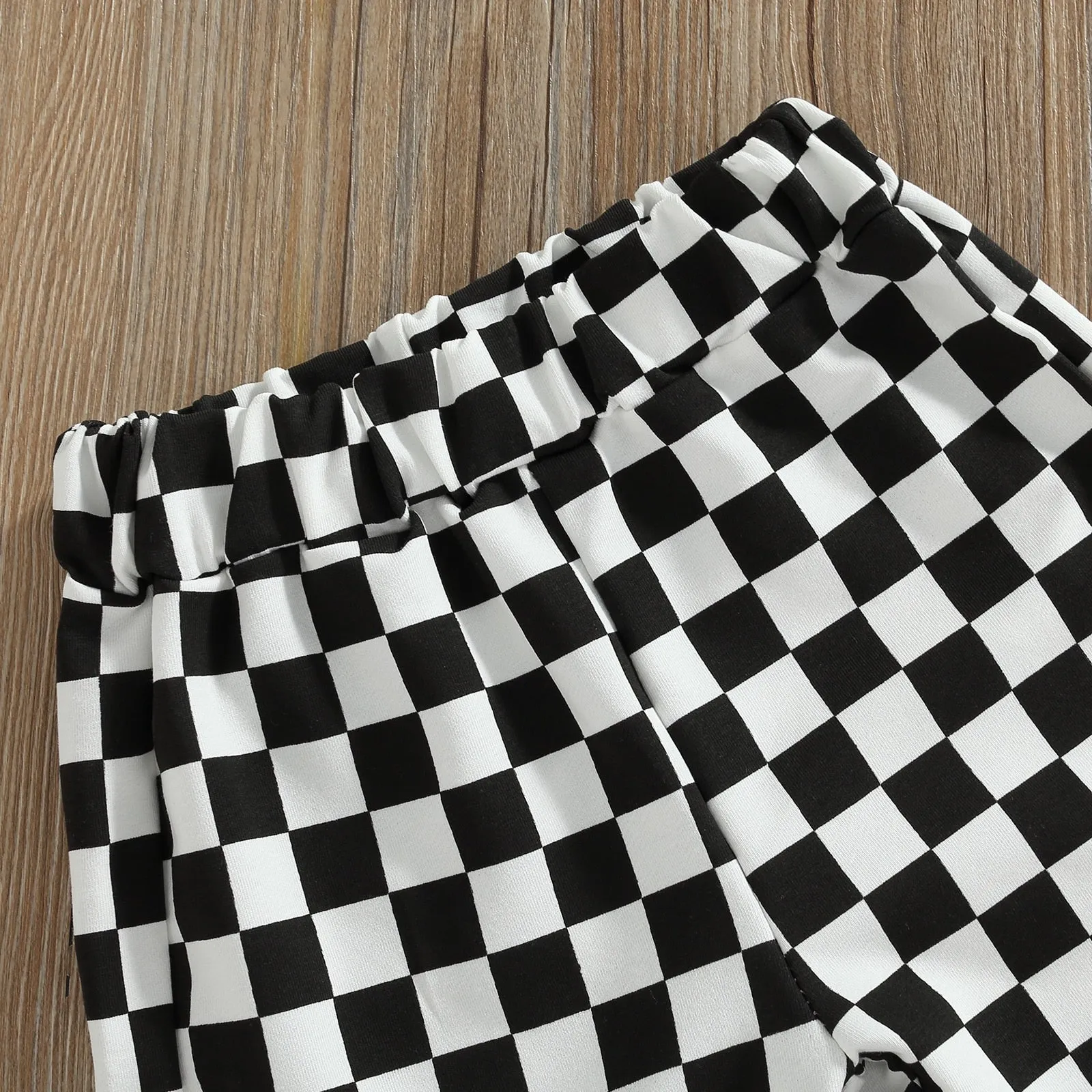 Cool Plaid Checker Pattern Elastic Waist Trousers, 18m-5T
