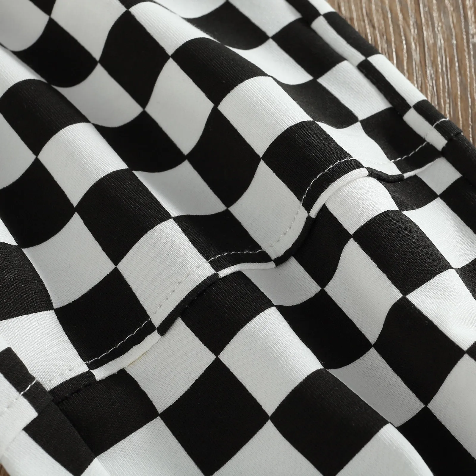 Cool Plaid Checker Pattern Elastic Waist Trousers, 18m-5T