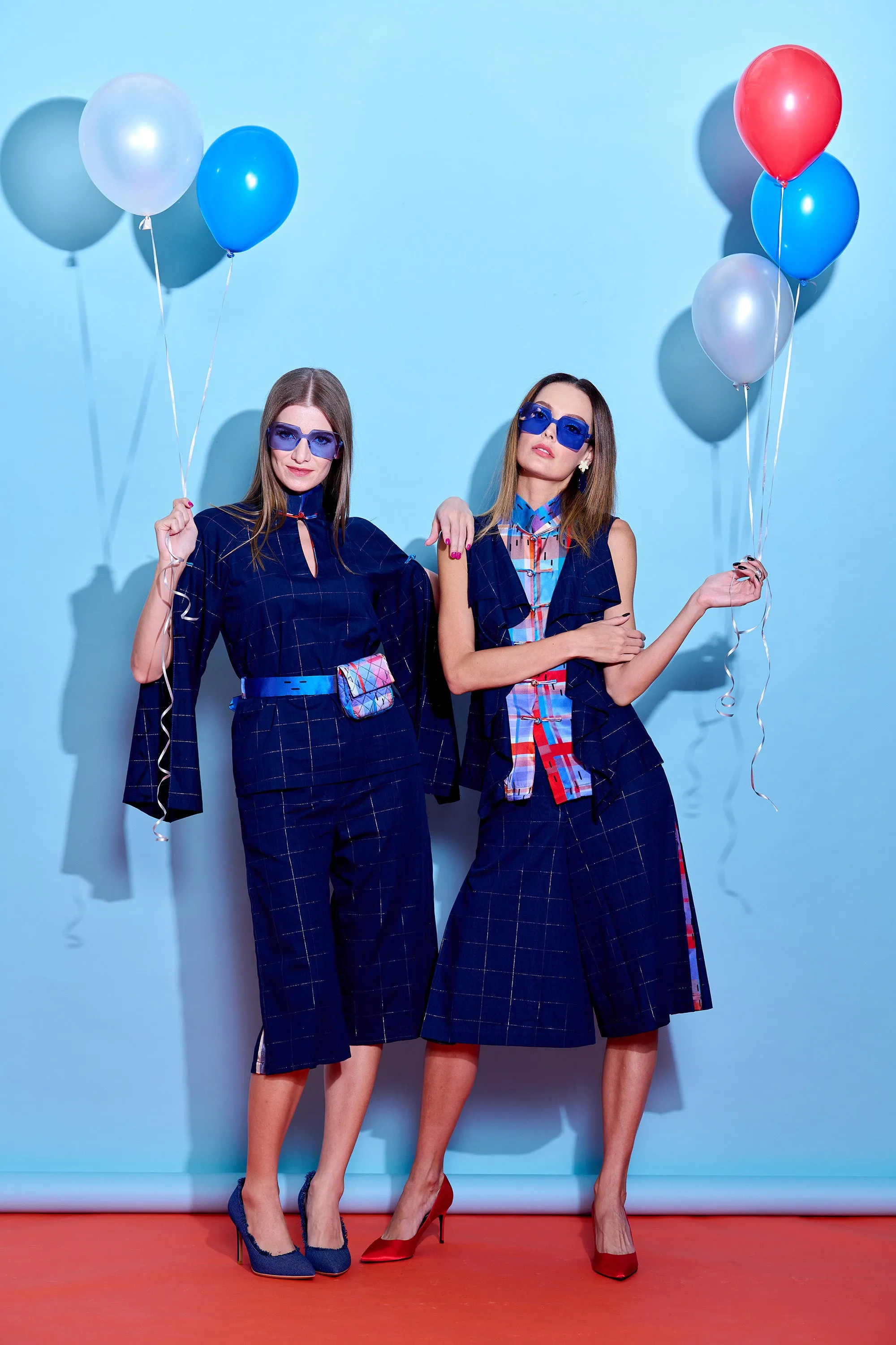 【EXPLORER】Red-White-Blue Satin Fanny Pack (紅白藍)