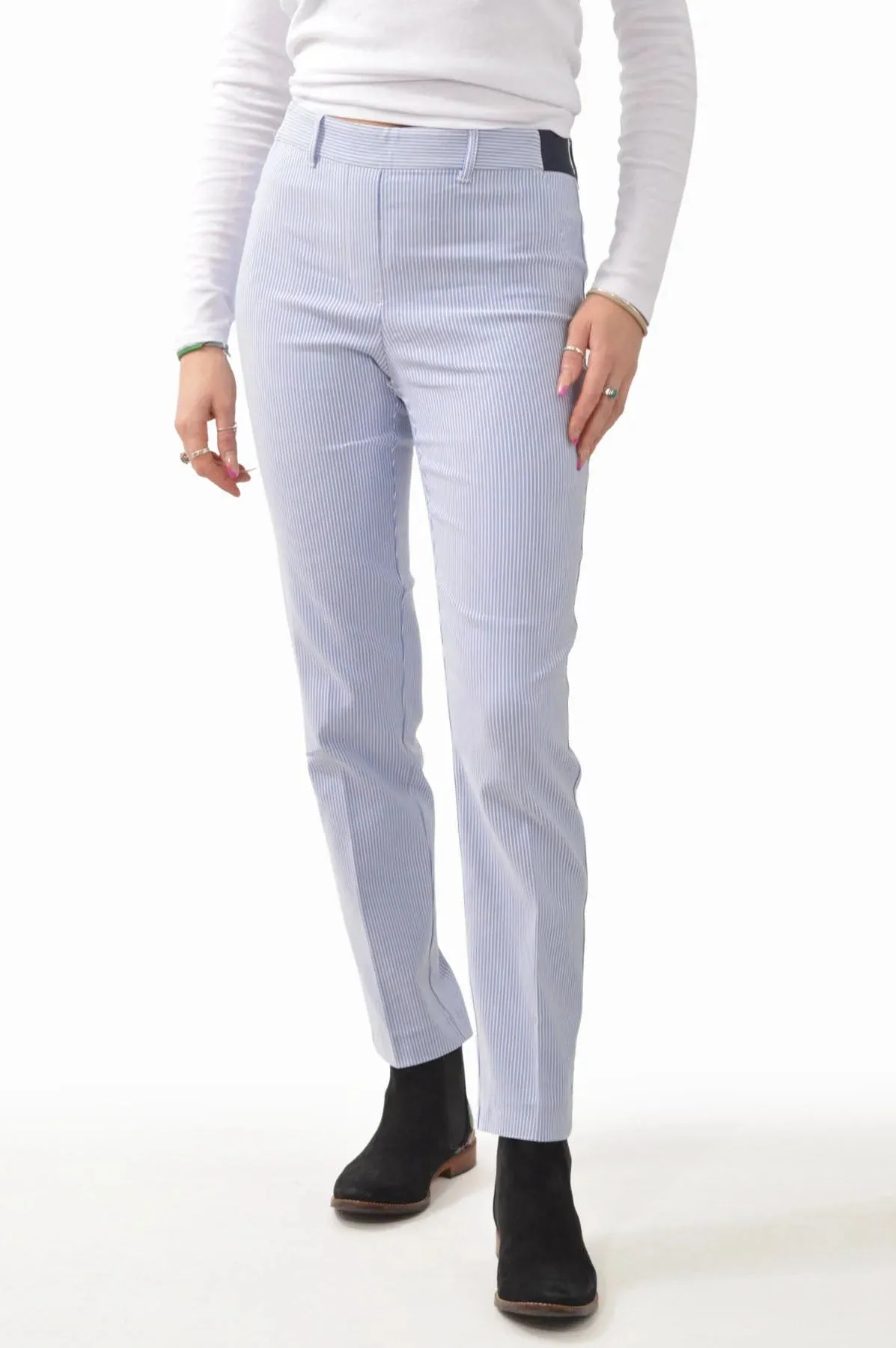 Fine Stripe Stretch Trousers