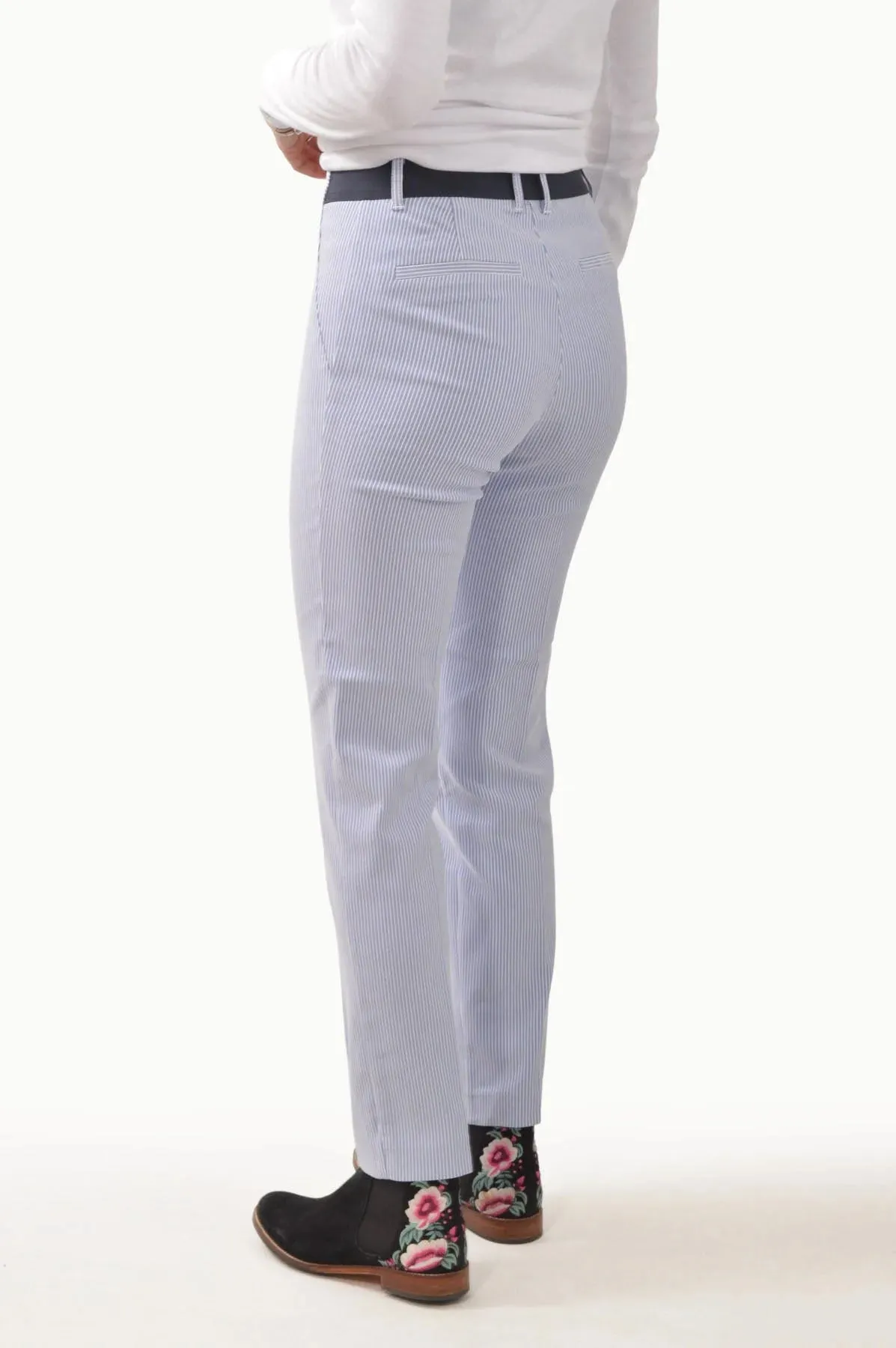 Fine Stripe Stretch Trousers