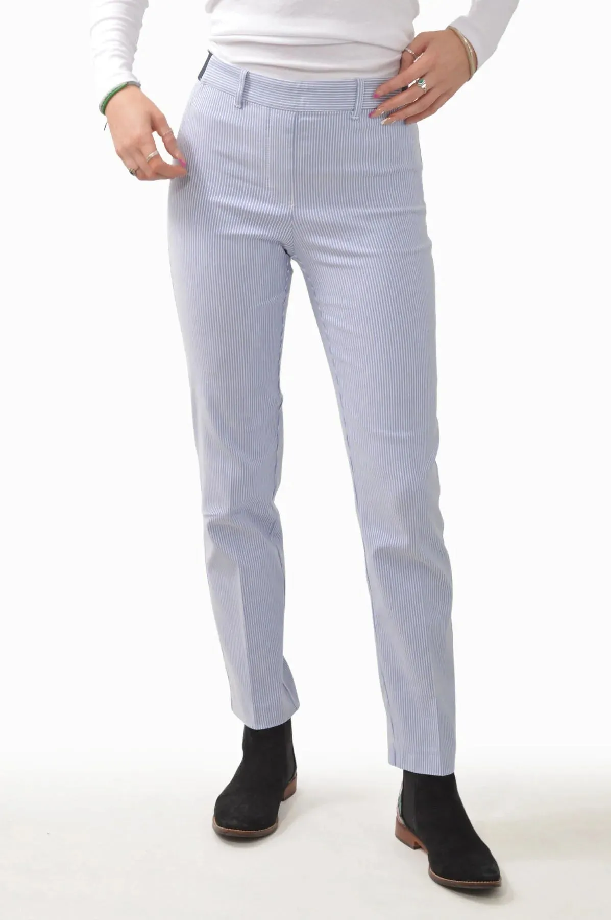 Fine Stripe Stretch Trousers