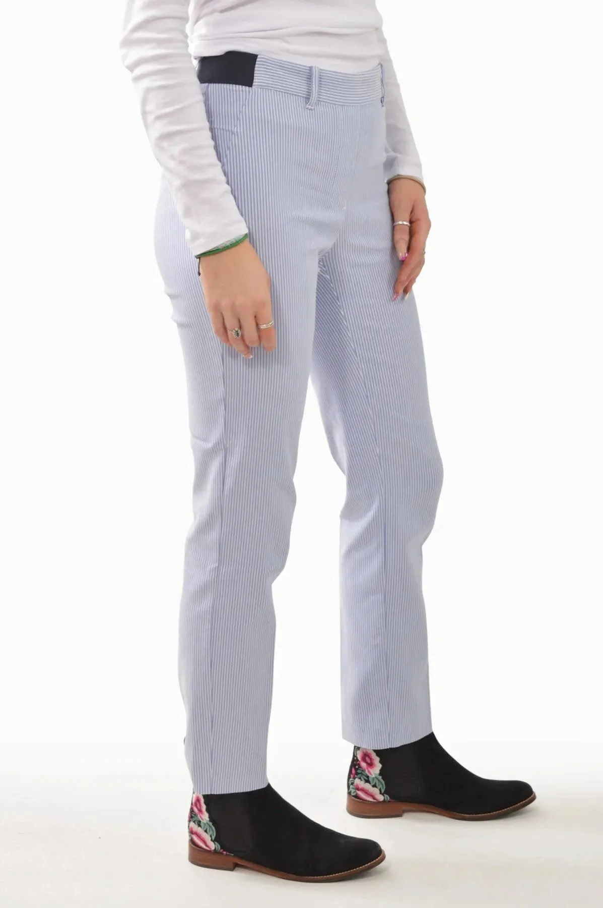 Fine Stripe Stretch Trousers