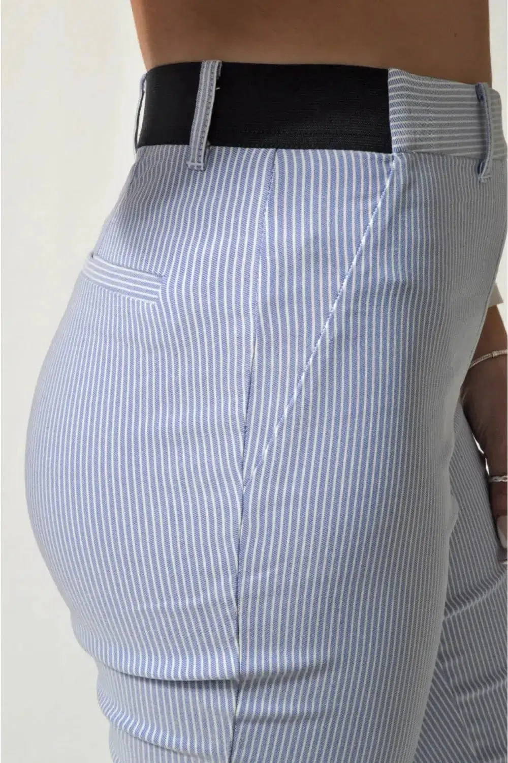 Fine Stripe Stretch Trousers
