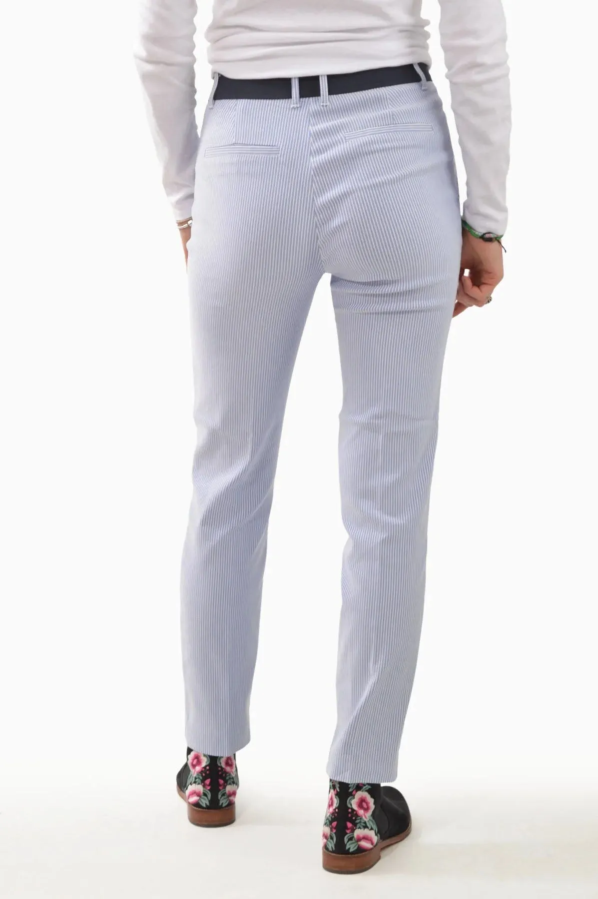 Fine Stripe Stretch Trousers