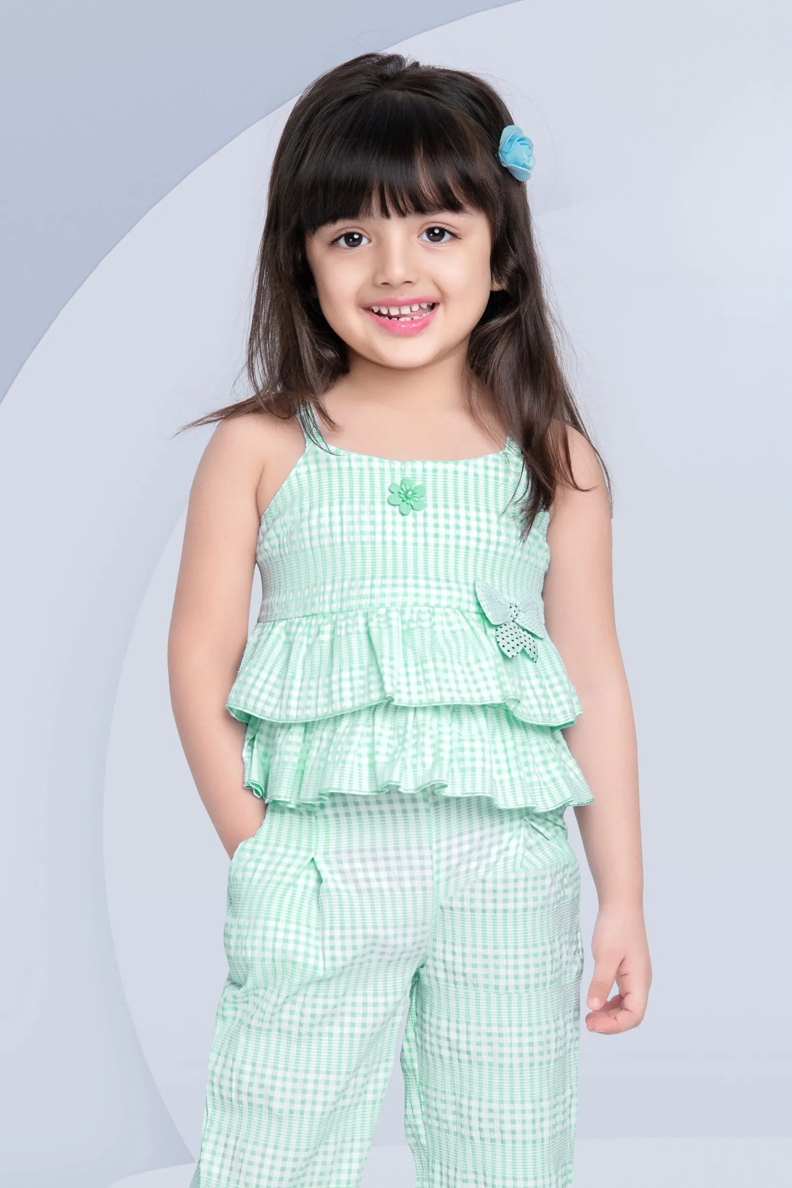 Firozi Printed Culottes Set for Girls