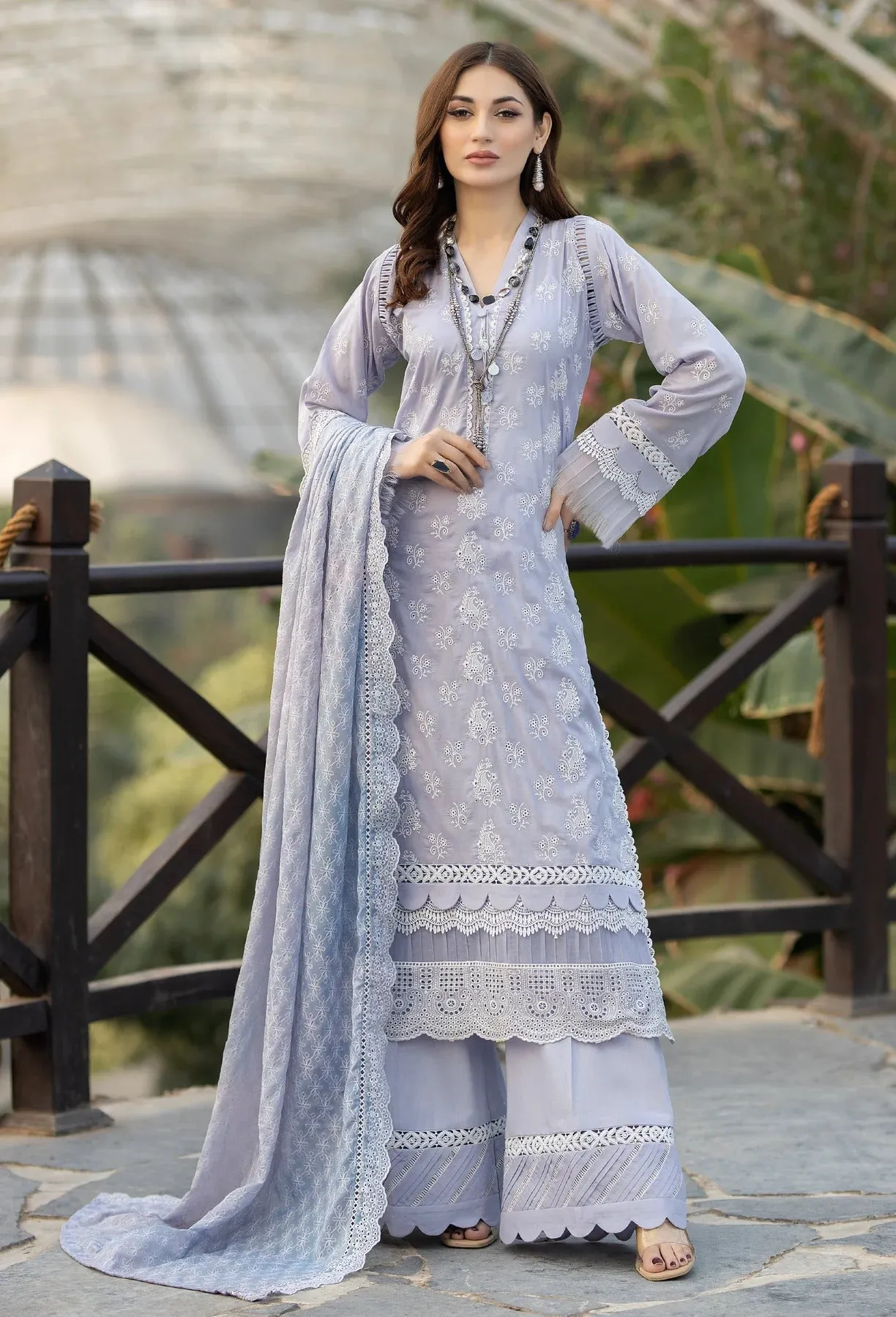 Fuchsia by Adan's Libas Unstitched 3 Piece Chikankari Lawn Collection'2023-06-Snuff