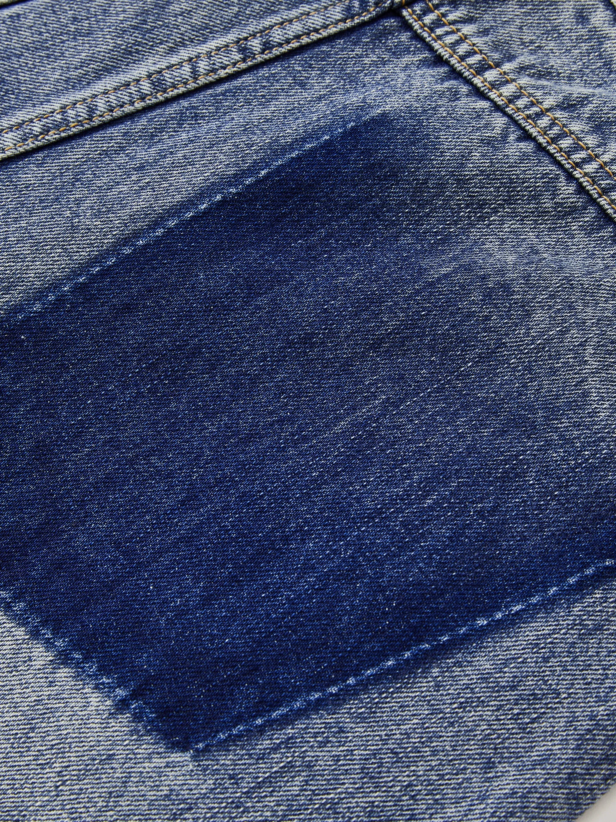 Glitter Denim Skirt Pants