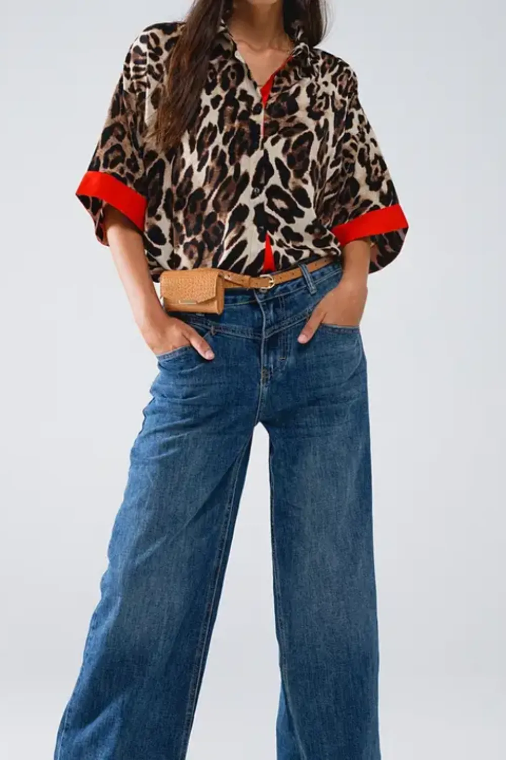 Leopard Button-Up Top