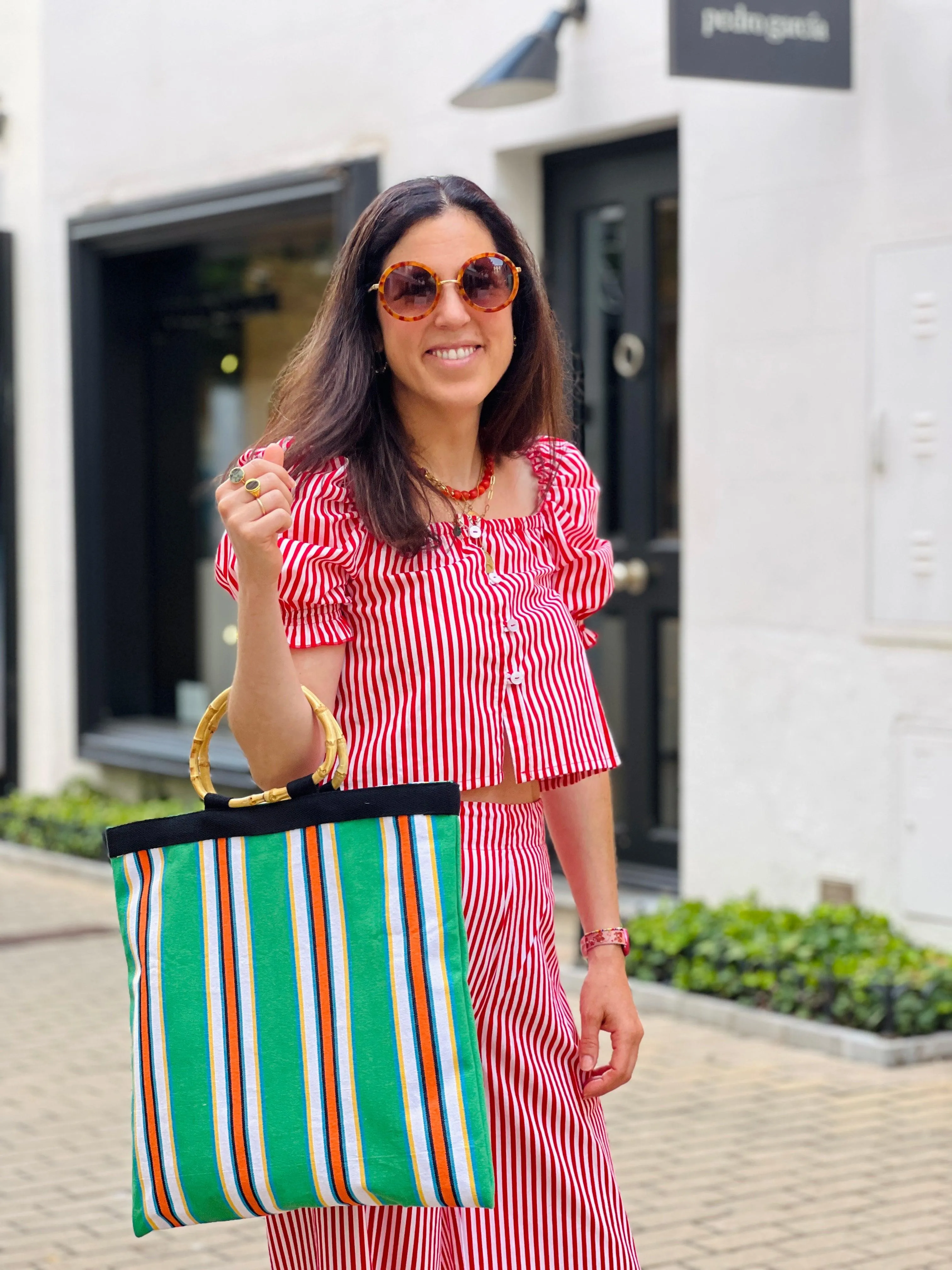 Lucie crop top - red stripes