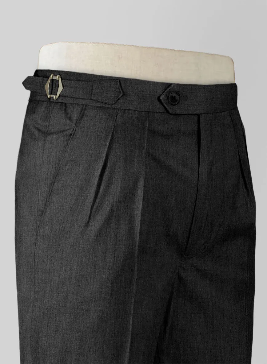 Napolean Stretch Charcoal Highland Wool Trousers