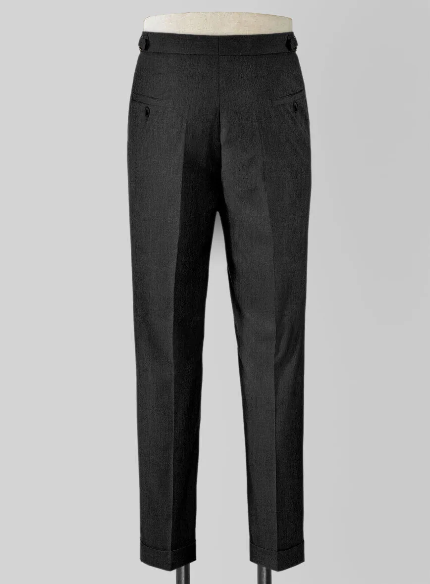 Napolean Stretch Charcoal Highland Wool Trousers