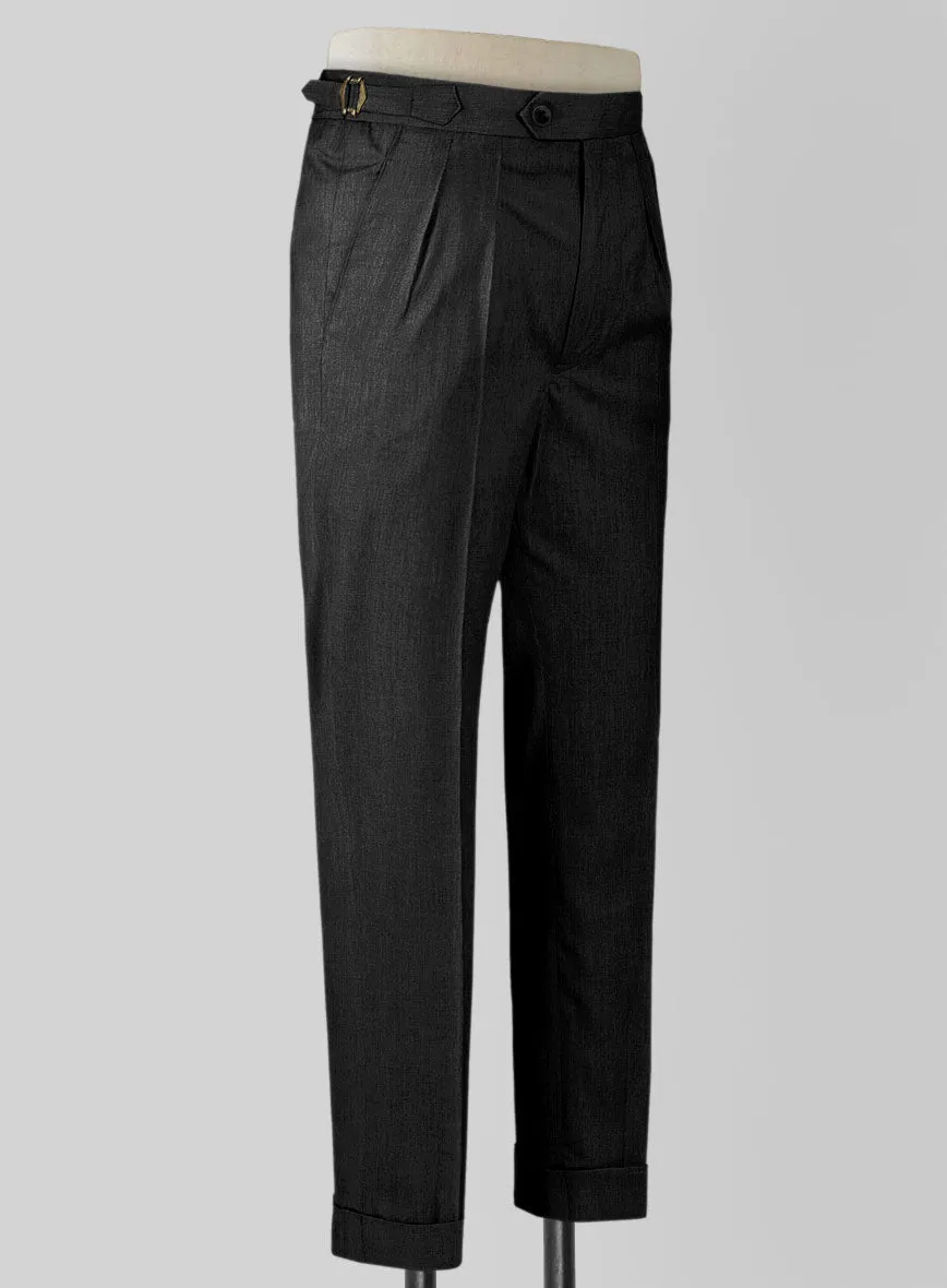 Napolean Stretch Charcoal Highland Wool Trousers