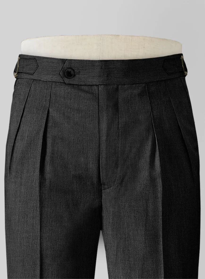 Napolean Stretch Charcoal Highland Wool Trousers