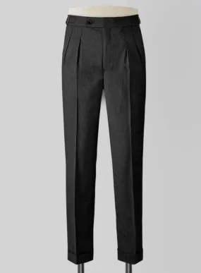 Napolean Stretch Charcoal Highland Wool Trousers