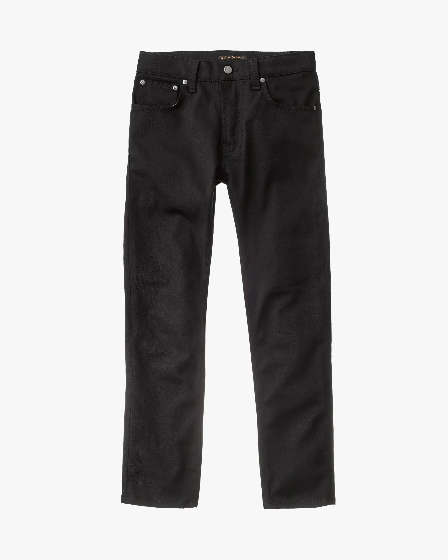 Nudie Grim Tim Slim Straight Mens Jeans - Dry Everblack
