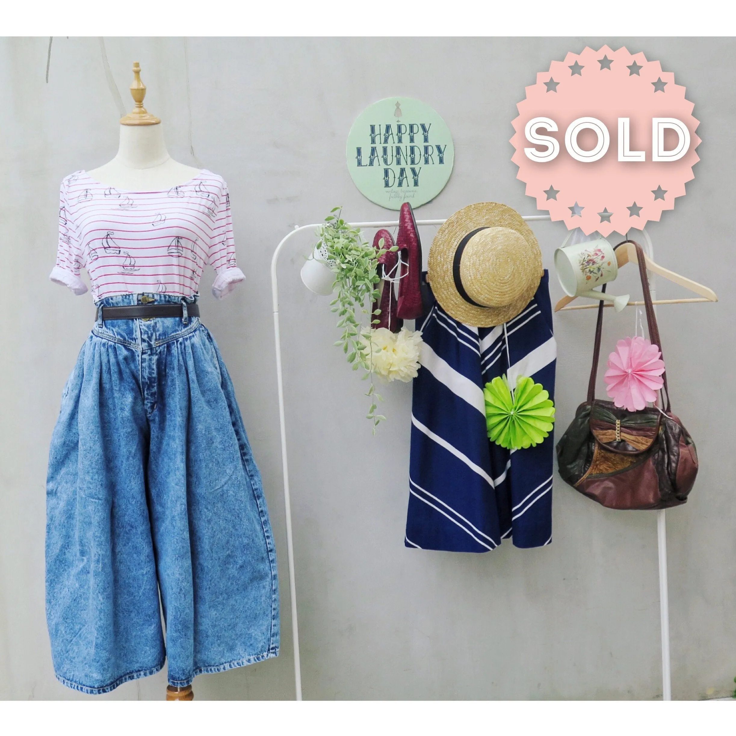 Odie, Cool-lottes! | Vintage 1950s 1969s Denim Flare loose-fit Culotte pants