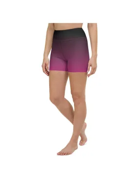 Ombre Black to Pink Yoga Shorts