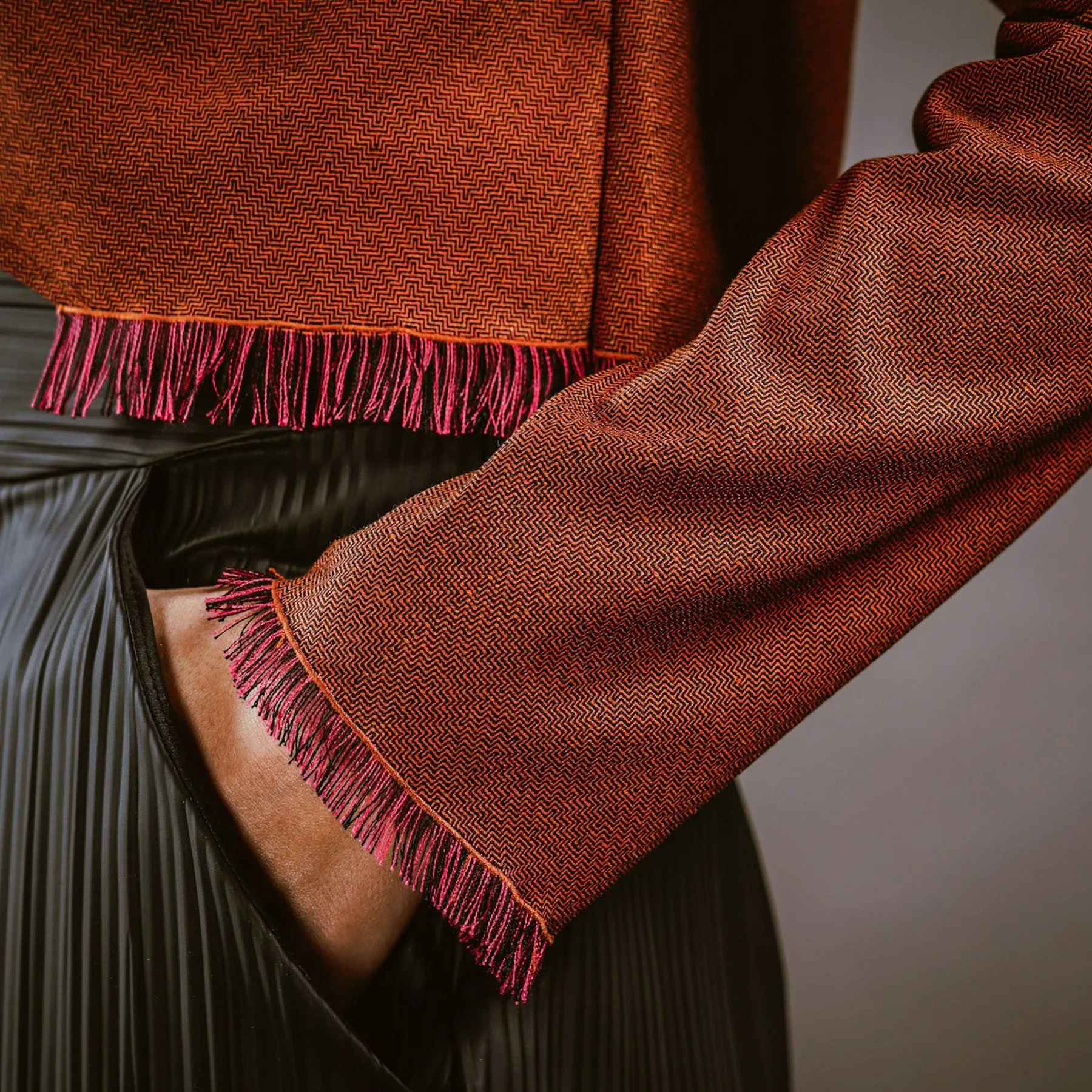 Orange Fringe Top