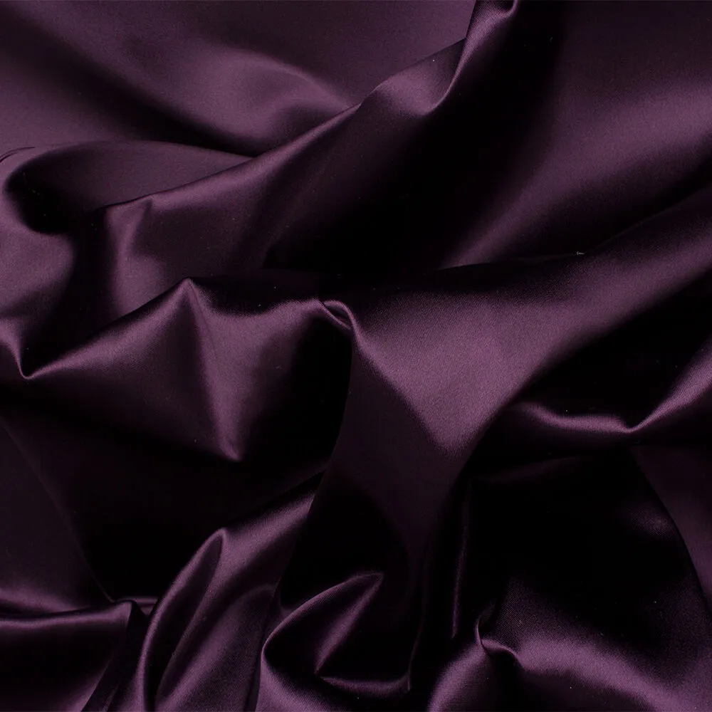Plum Purple Stretch Satin