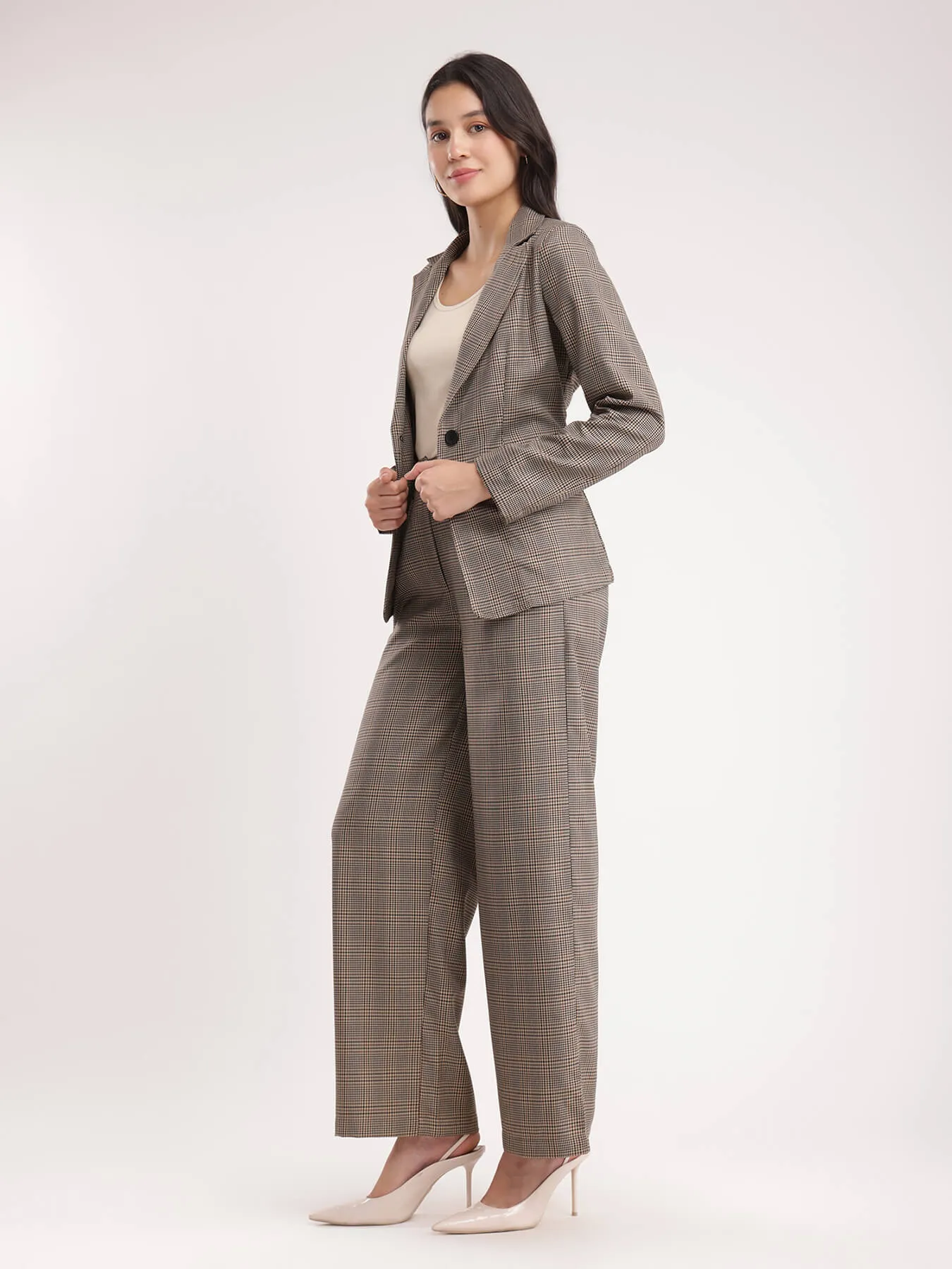 Poly Cotton Checkered Co-ord Set