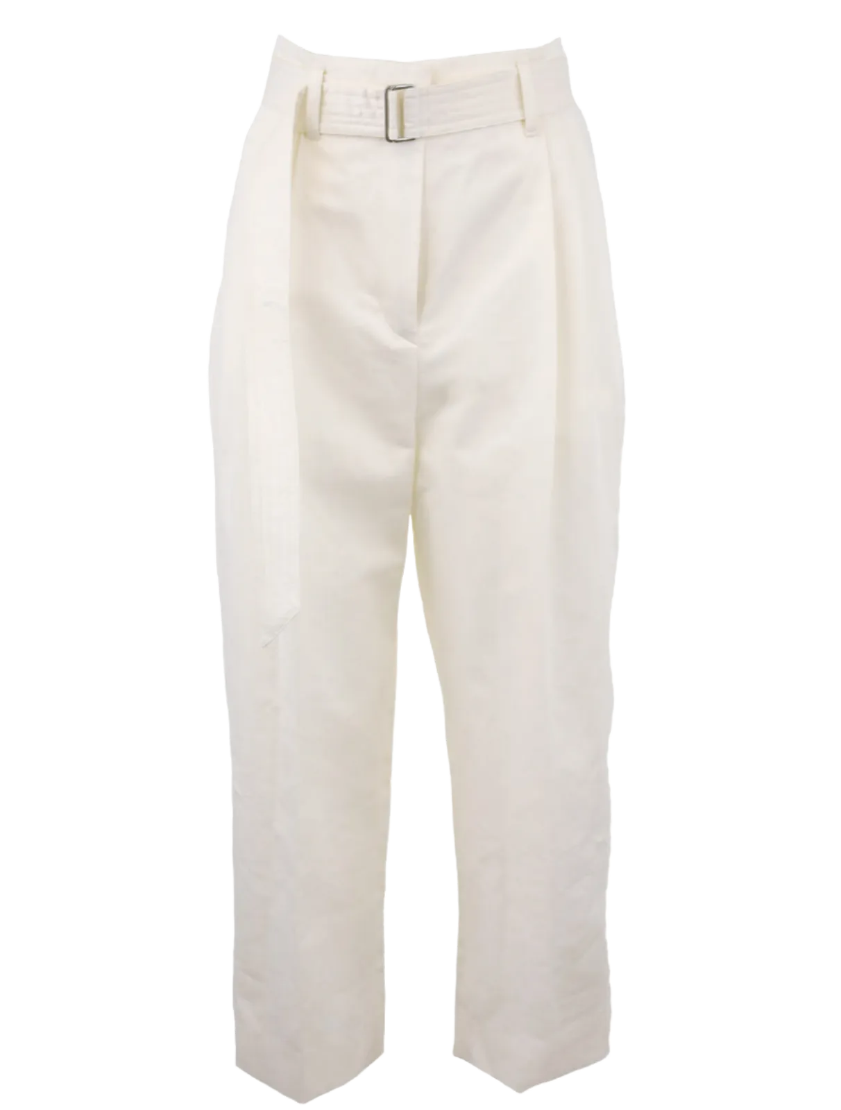 Puro Cropped Pleated Trousers With Belt
