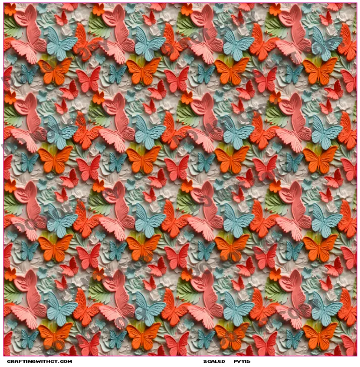 PV115 3D butterflies 1 vinyl sheet