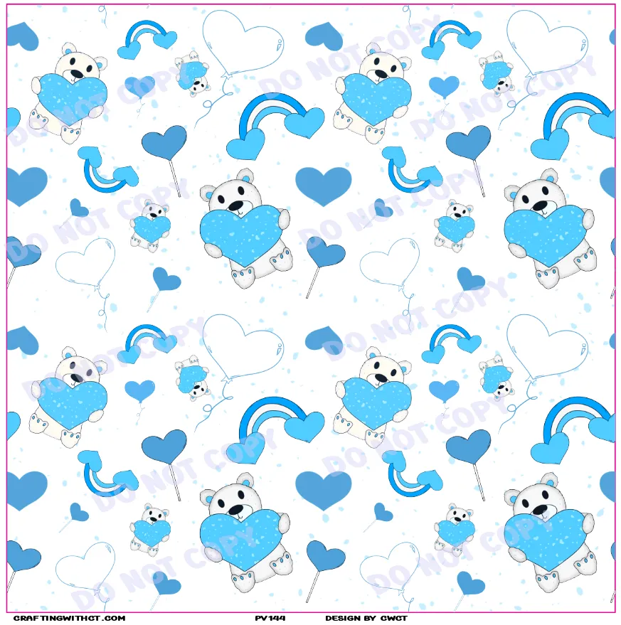 PV143 polar bear heart vinyl sheet