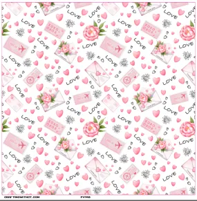 PV148 love letters floral vinyl sheet