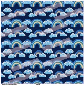PV157 blue embroidery rainbow sheet
