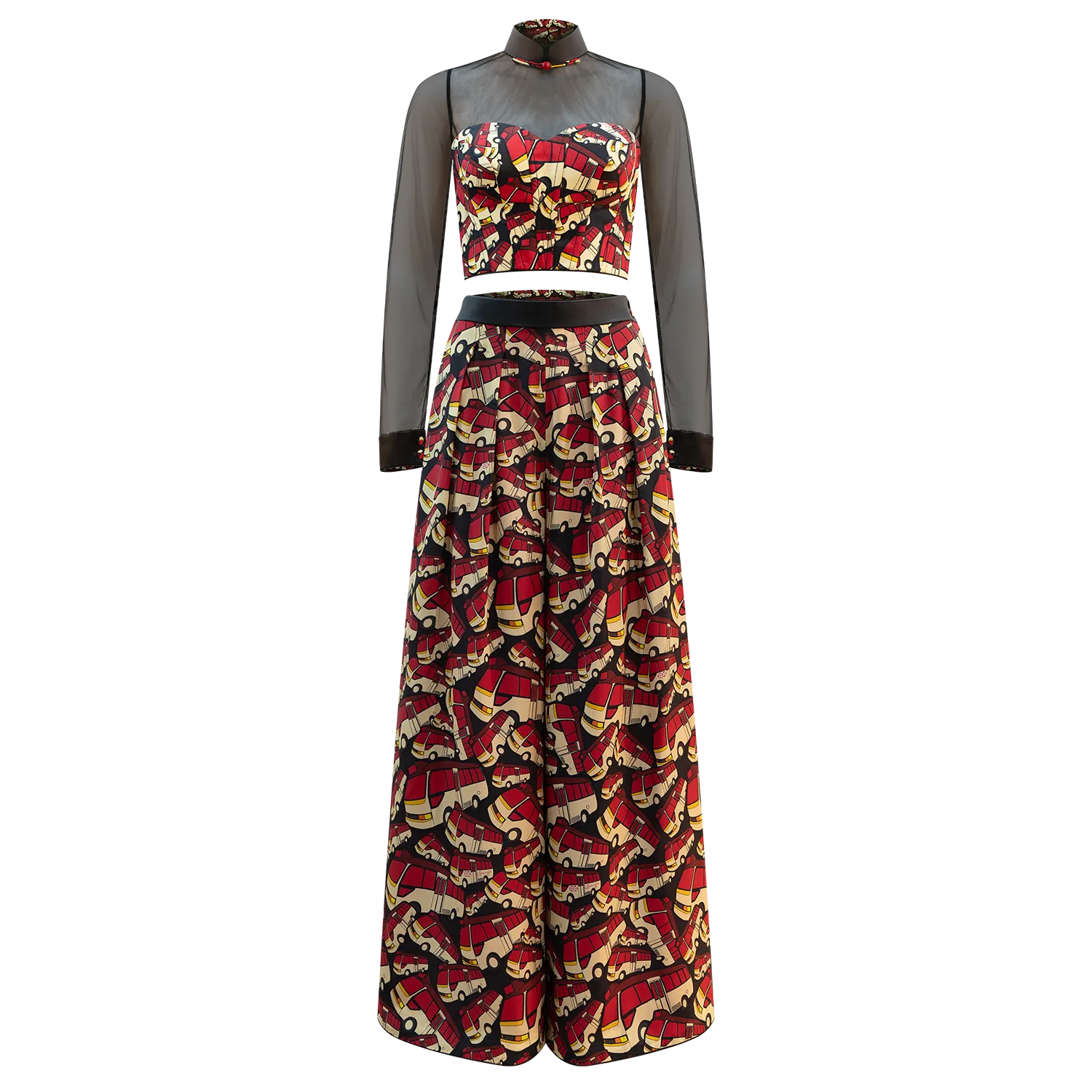 【RED MINIBUS】100% Silk Culottes (Regular Fit)