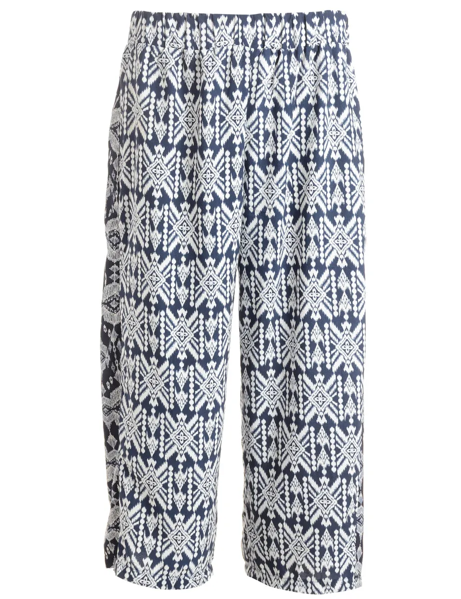 Reworked Jenna Wide Leg Contrast Panel Culottes - W28
