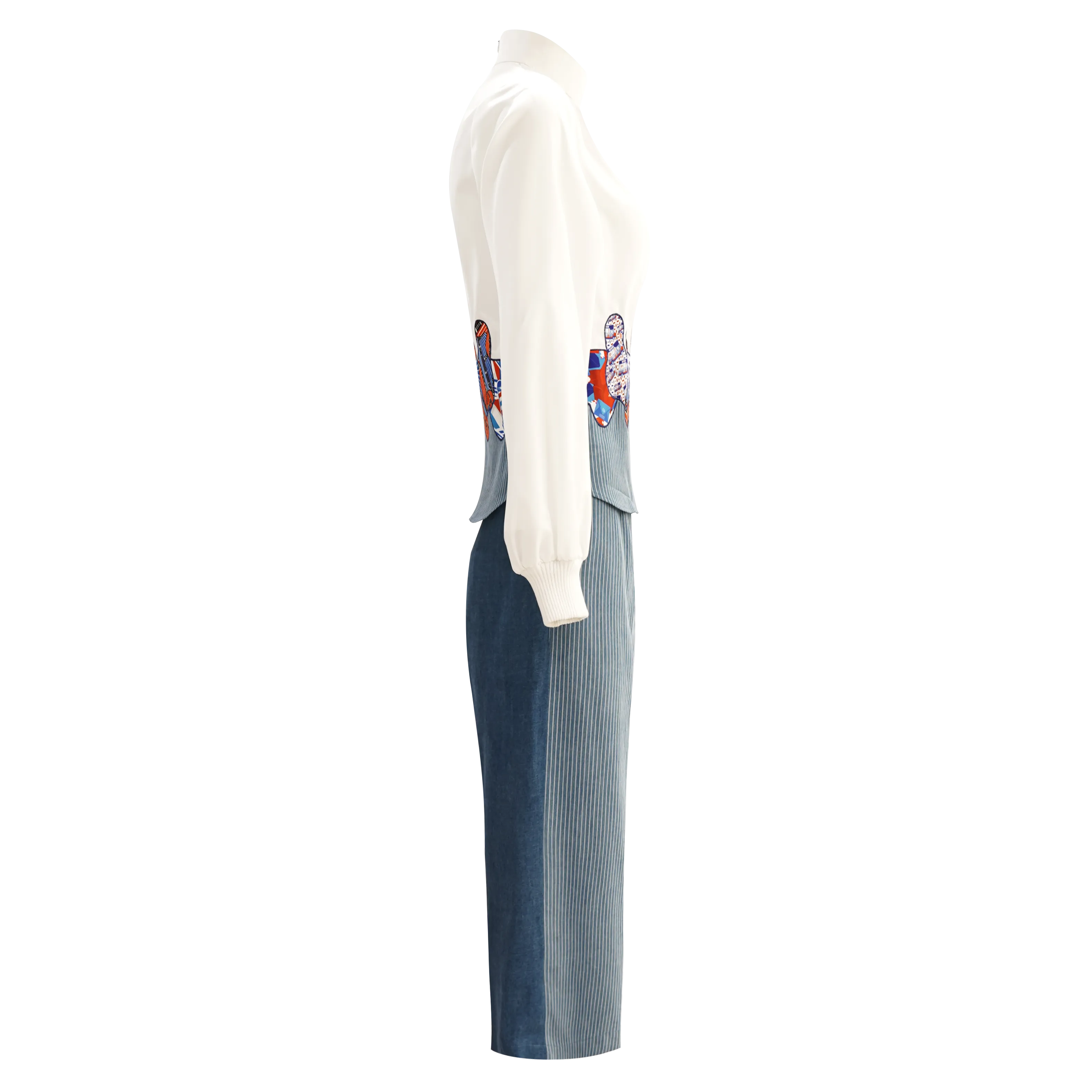 【SOFT SERVE】Patchwork Eco-Denim Culottes (香港經典) (紅白藍)