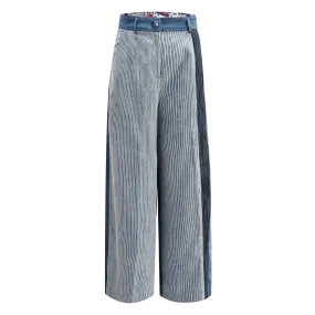 【SOFT SERVE】Patchwork Eco-Denim Culottes (香港經典) (紅白藍)