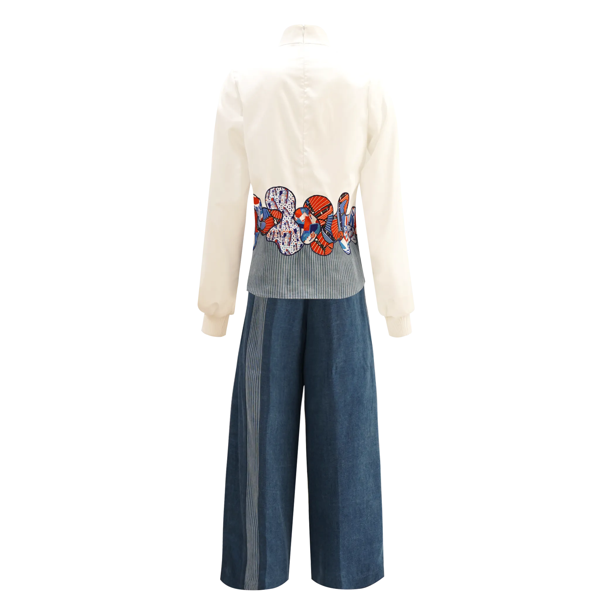 【SOFT SERVE】Patchwork Eco-Denim Culottes (香港經典) (紅白藍)