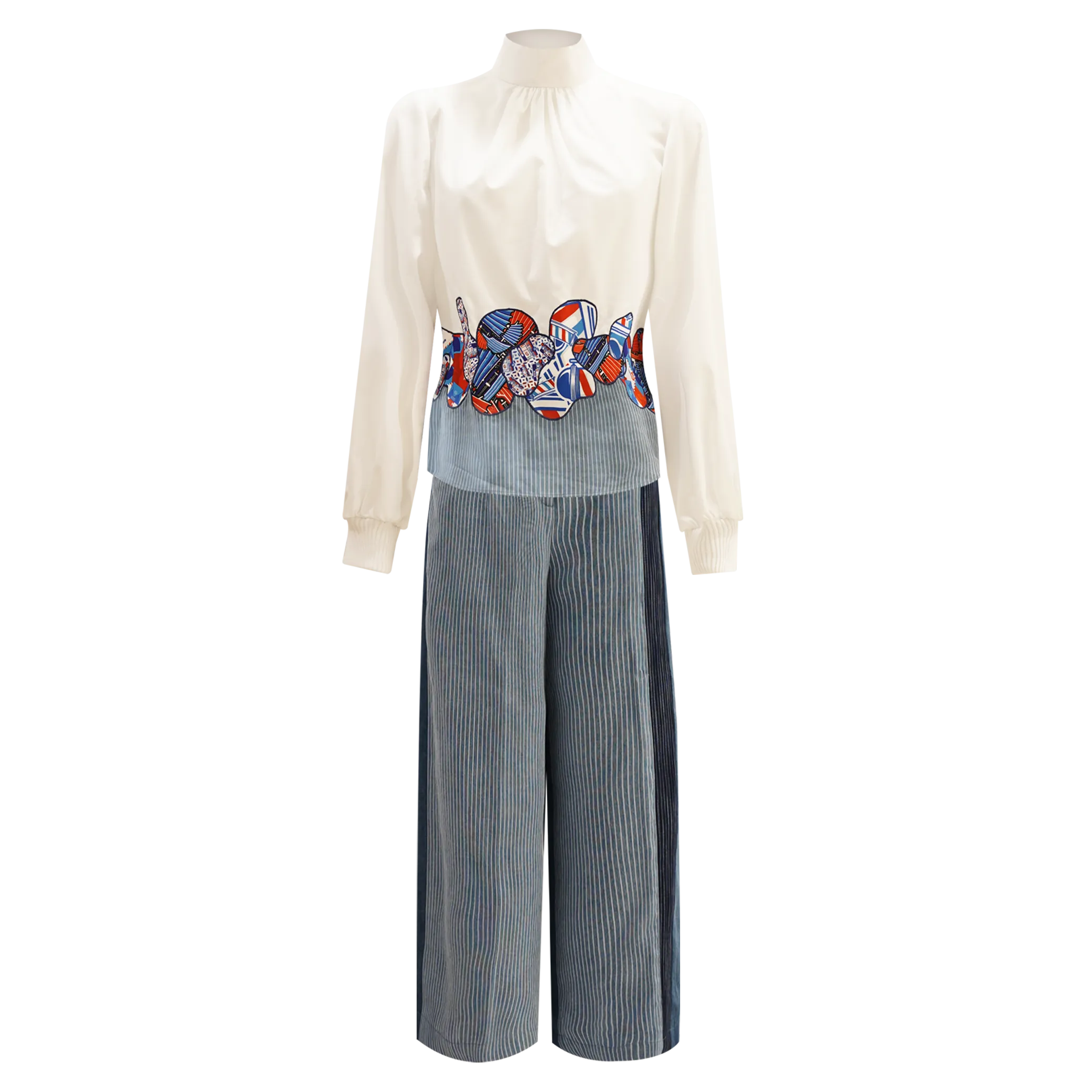 【SOFT SERVE】Patchwork Eco-Denim Culottes (香港經典) (紅白藍)