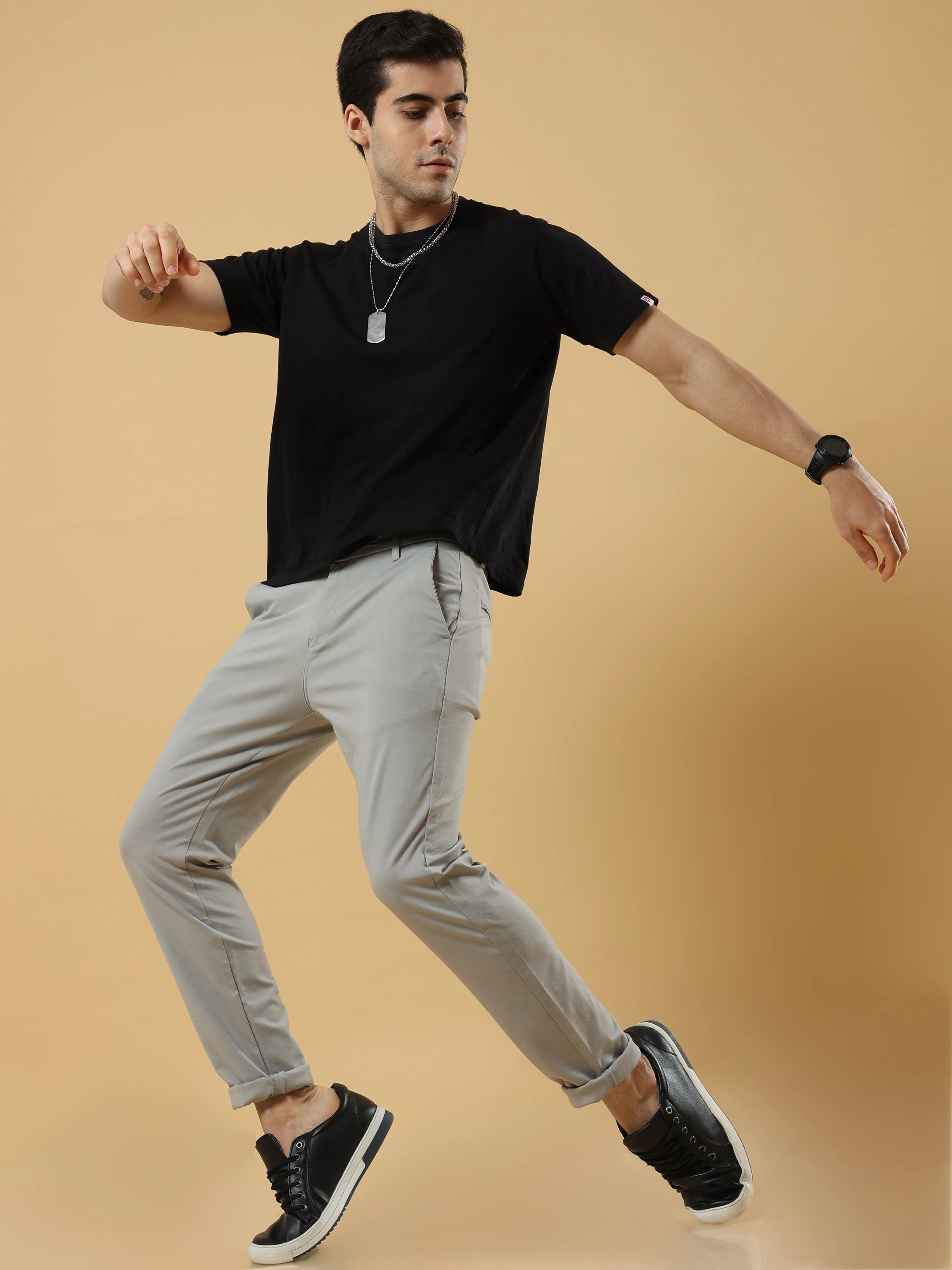 Tencel Stretchable Light Grey Trousers