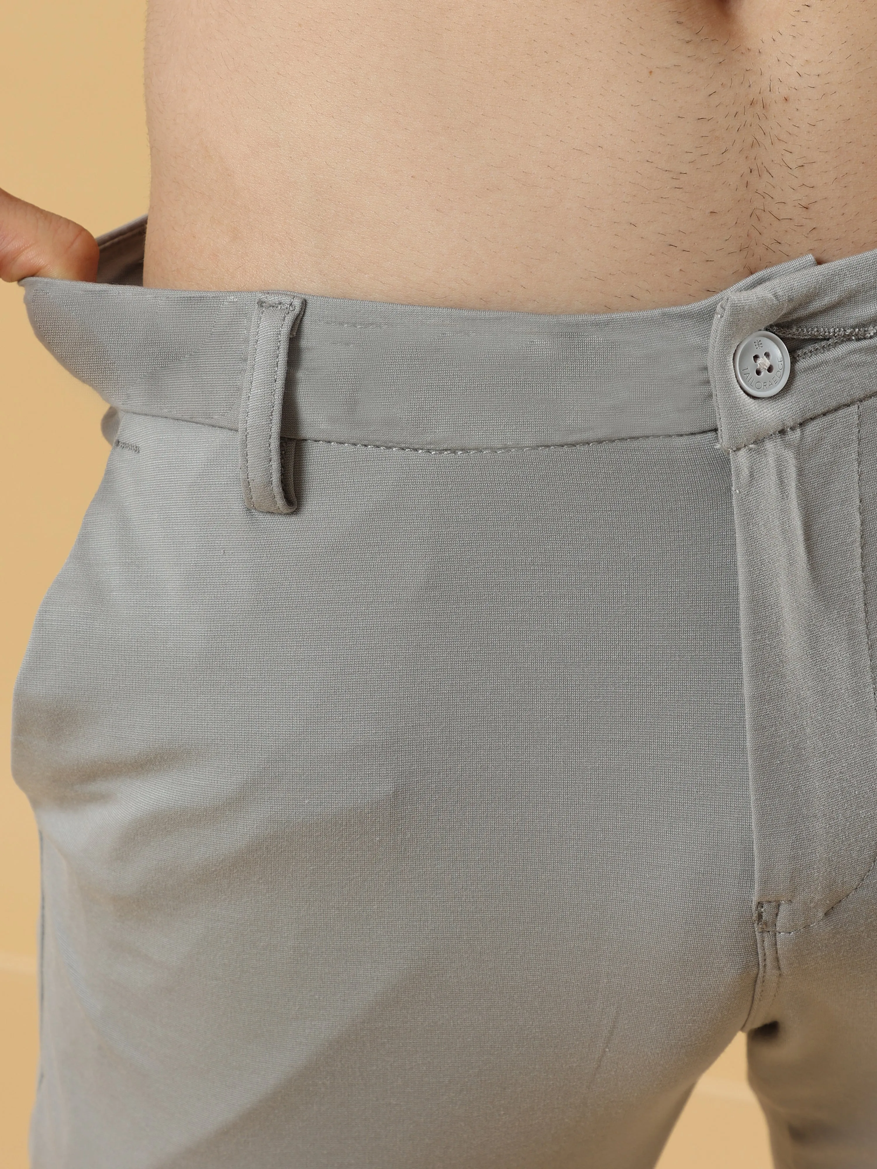 Tencel Stretchable Light Grey Trousers