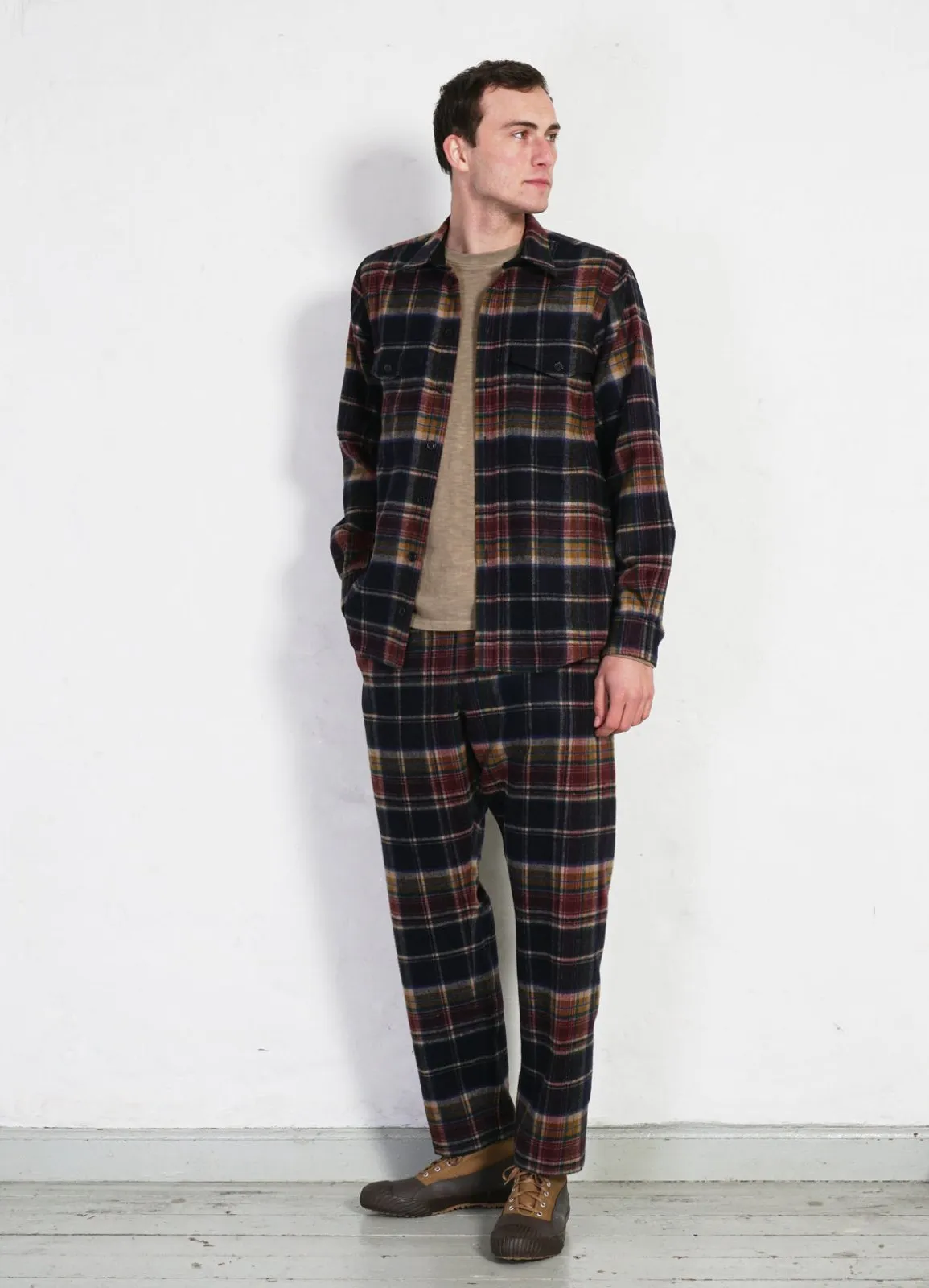 TYGE | Wide Cut Cropped Trousers | Multi Colour Check