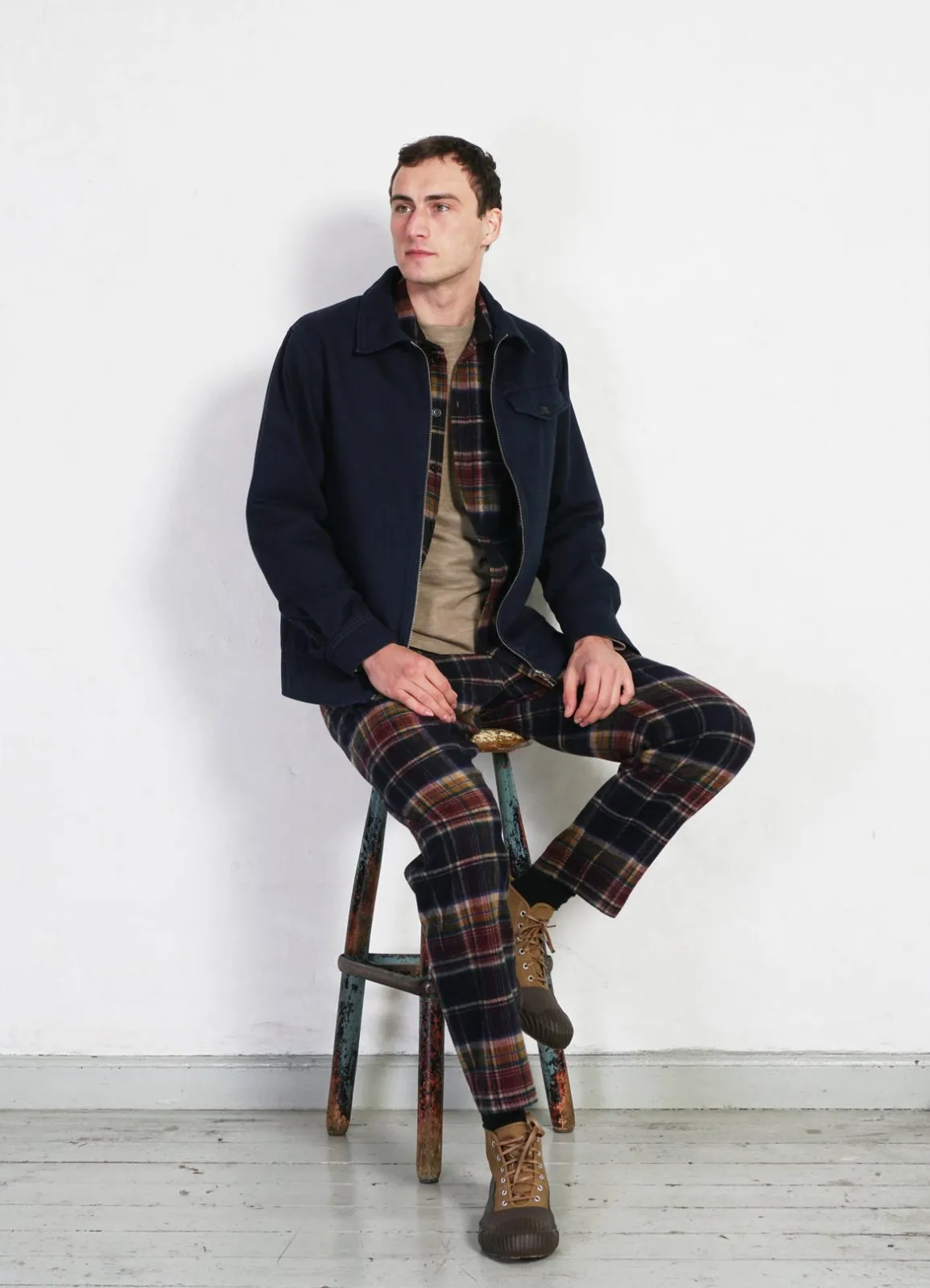 TYGE | Wide Cut Cropped Trousers | Multi Colour Check
