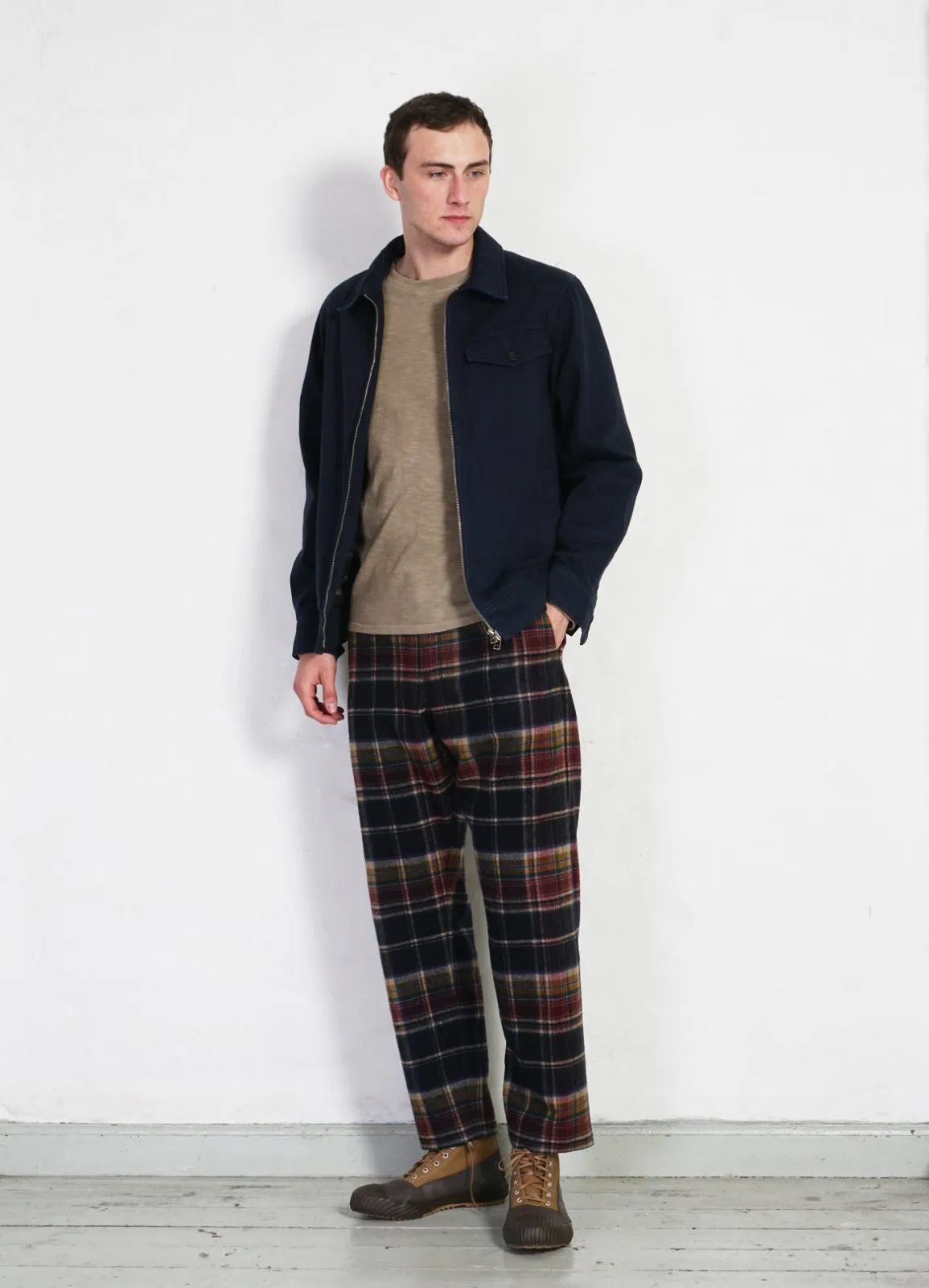 TYGE | Wide Cut Cropped Trousers | Multi Colour Check
